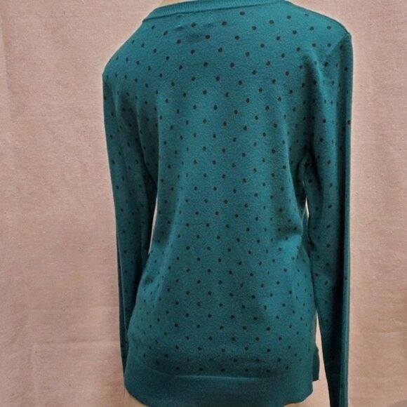 Style & Co. Green Polka Dot Sweater in Size S - Picture 2 of 5
